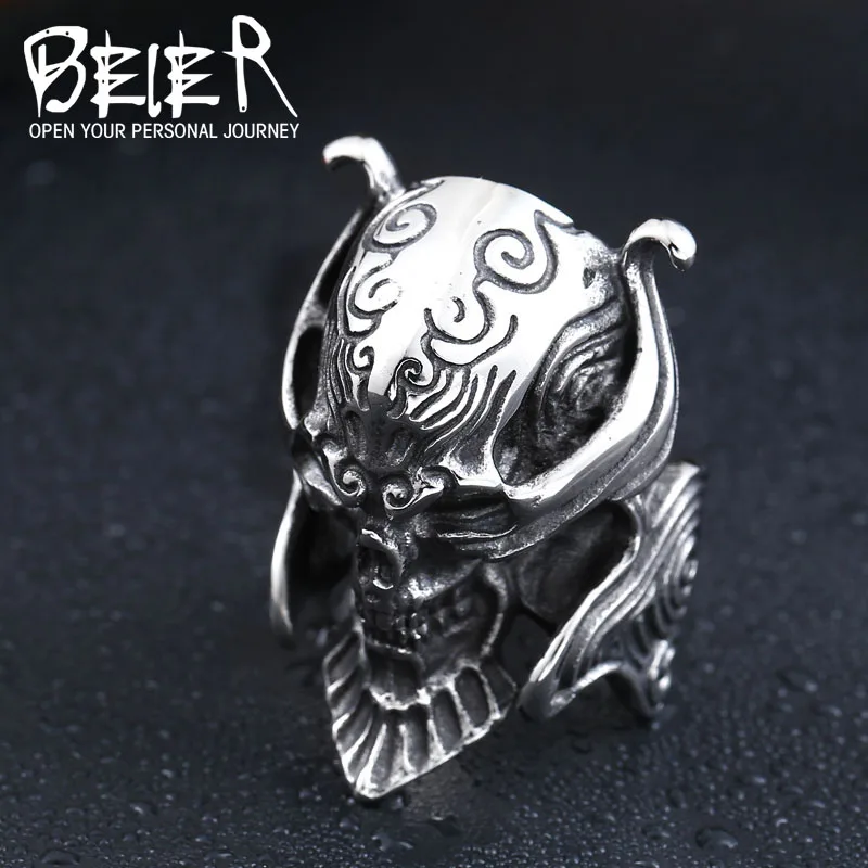 Beier new store 316L Stainless Steel ring top quality  House Stark of Winterfell skull mask Ring LLBR8-166R