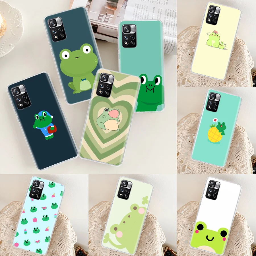 Cute cartoon Frog Phone Case For Xiaomi Redmi Note 13 Pro + 5G 10 10A 10C 12 12C 9 9A 9C 9T 8 8A 7 7A 6 Pro S2 6A K40 Cover