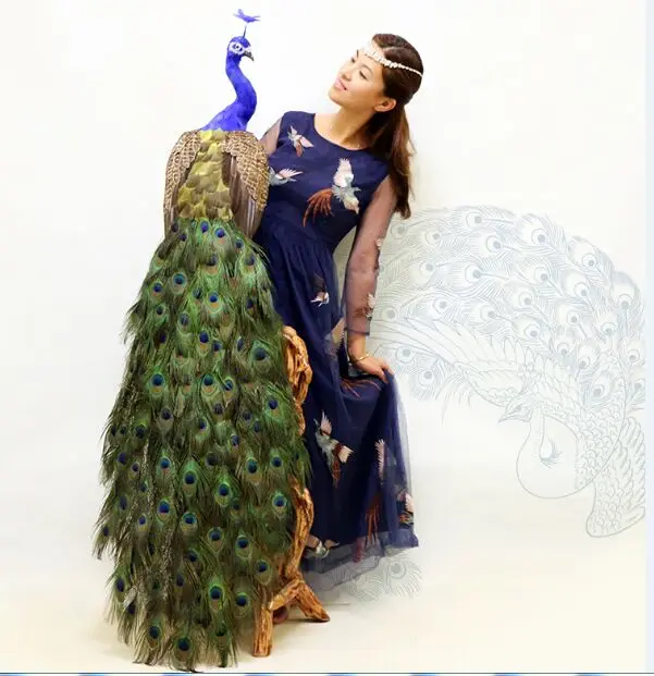 large real life beautiful peacock model foam&feather big simulation beautiful peacock bird gift about 150cm xf2905