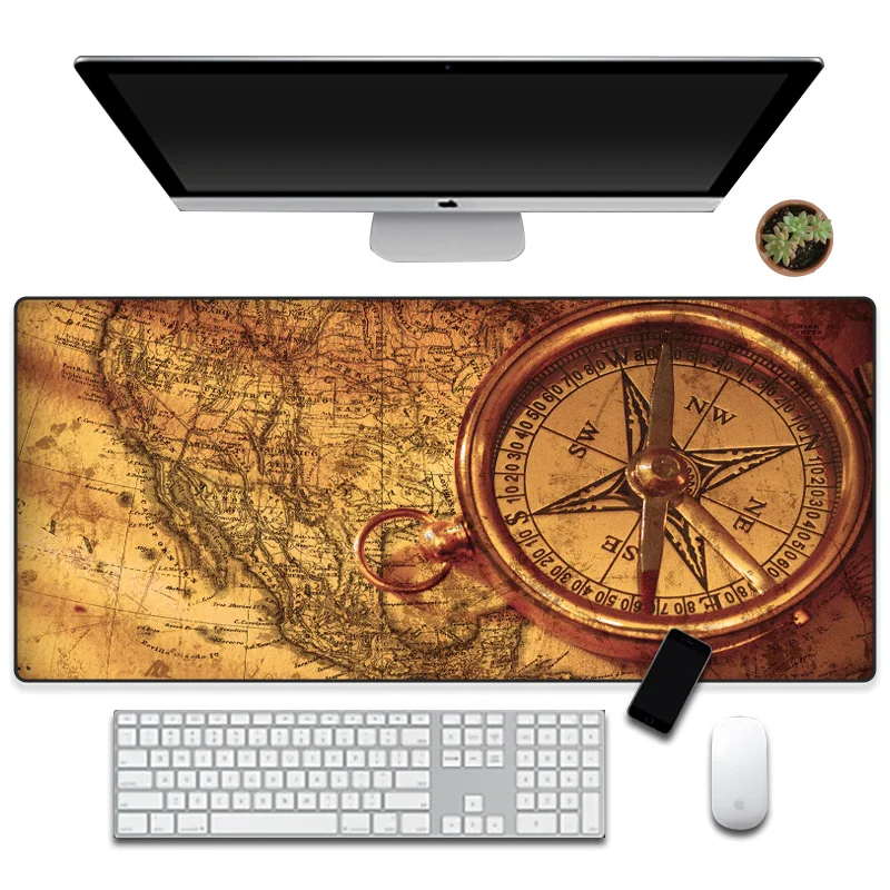 Large  Clock Gamer Desktop Notebook Computer Mouse Pad Gaming Mouse Pad XL Mouse Pad PC Computer Keyboard Desktop Game