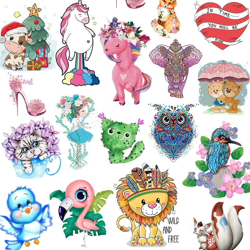 Lion Patch Thermo Stickers Iron on Transfers For Clothes Heat Transfer Stripes Printed Applique Stickers Patches For Clothes