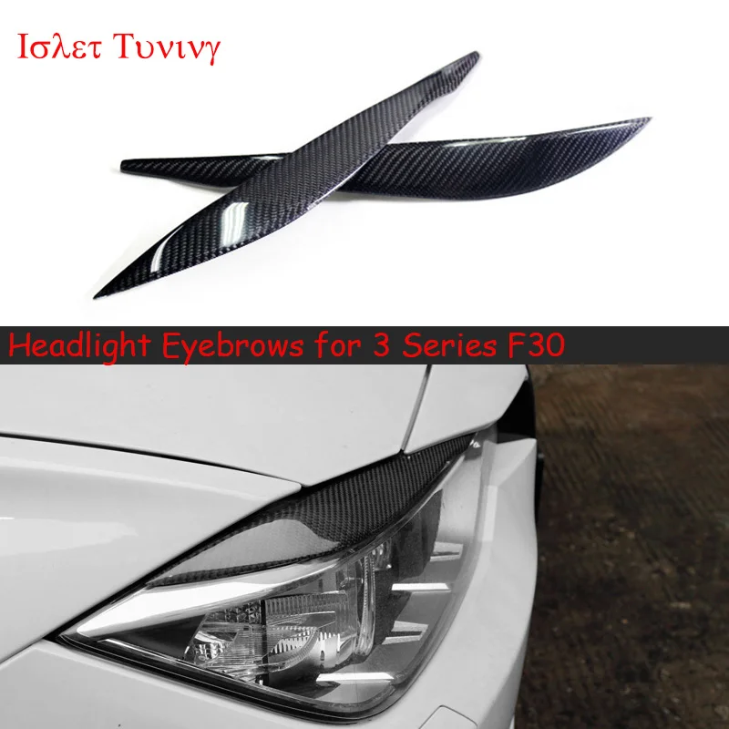 

1pair Carbon Fiber Headlight Eyebrows for BMW 3 Series F30 F31 F35 Eyelids Trim Sticker Real Carbon Styling 2012+