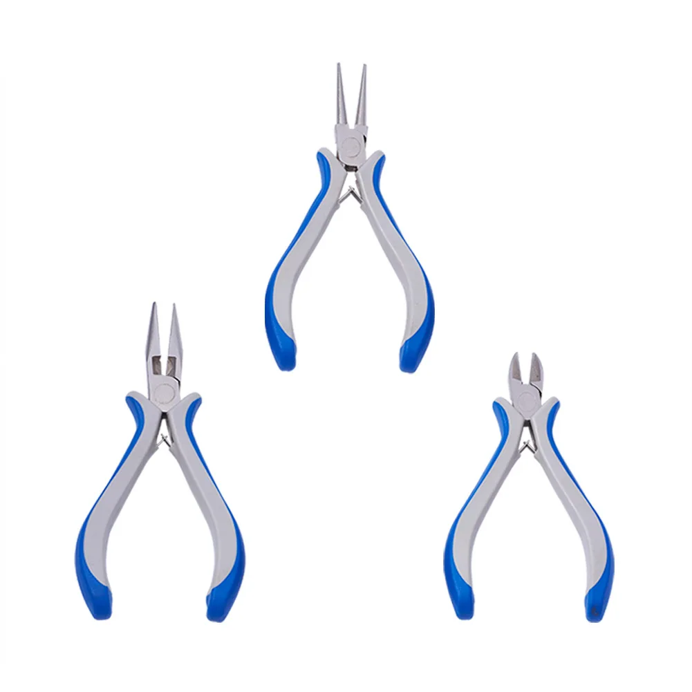 PANDAHALL Jewelry Pliers Tools Round Nose Pliers and Bent Nose Plier Ferronickel For DIY Metal Wire Bending Tools Equipment