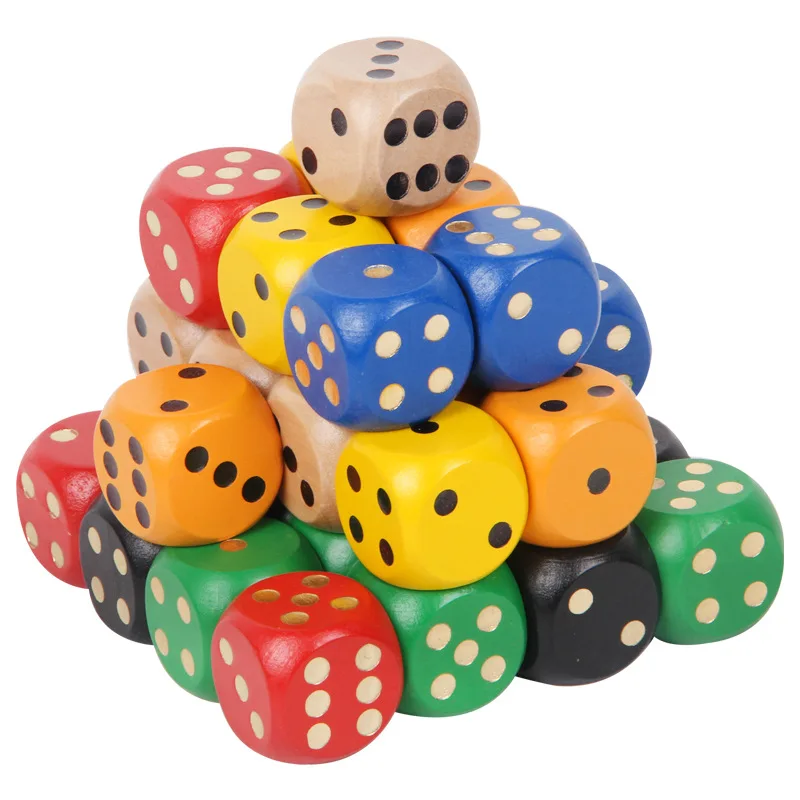 10 Dados De Madera De 16 Mm Con Puntos Negros – Juego De Mesa Para Aprender Matemáticas, Manualidades Y Juegos De Azar, Regalo Educativo
