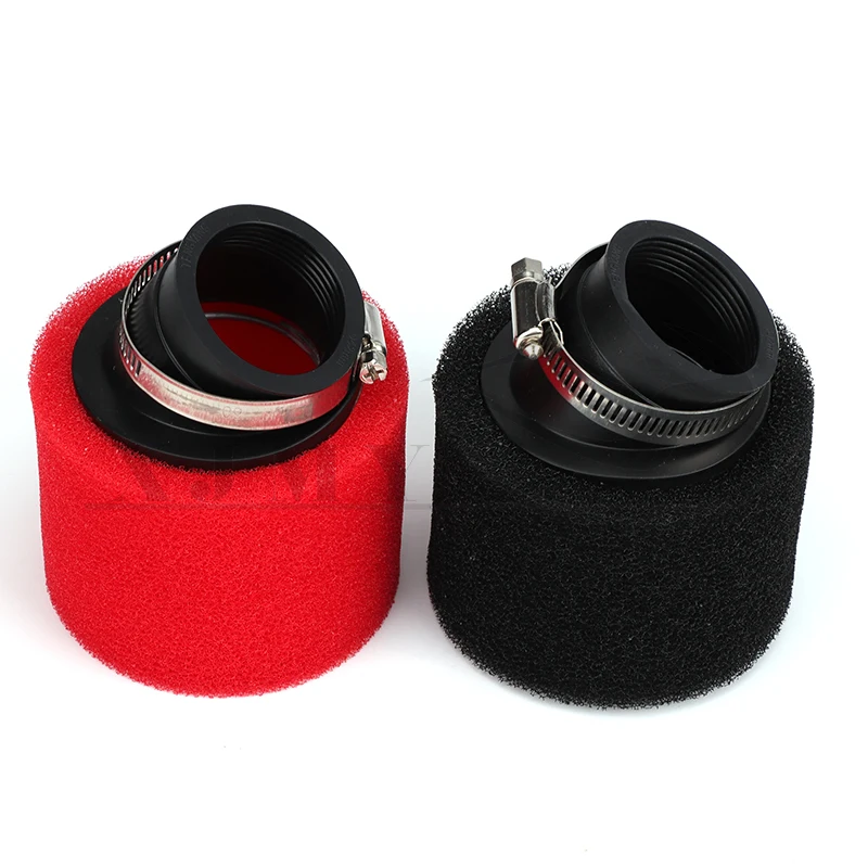 Motorcycle Air Filter Sponge 35mm 38mm 42mm 45mm 48mm Bend Elbow Neck Foam For Moped Scooter Dirt Pit Bike RED Kayo BSE