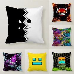 Angry Geometry Dash Pillow Case 45*45cm Boys Girls Cartoon Anime Pillowcases Decorative Home Sofa Chair Car Cushion Covers Gifts