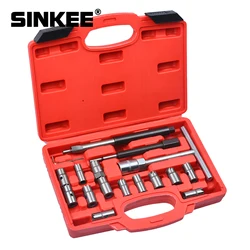 17 PCS Diesel Injector Cleaner Clean Carbon Remover Seat Cutter Cutting Tool Set SK1364