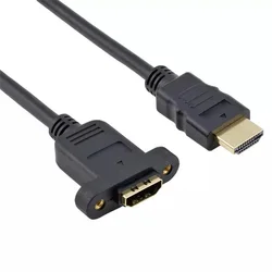 1pcs 30cm 50cm Gold Plated HDTV Extension Cable Male to Female With Screw Panel Mount V1.4 For 1080P PSP HDTV