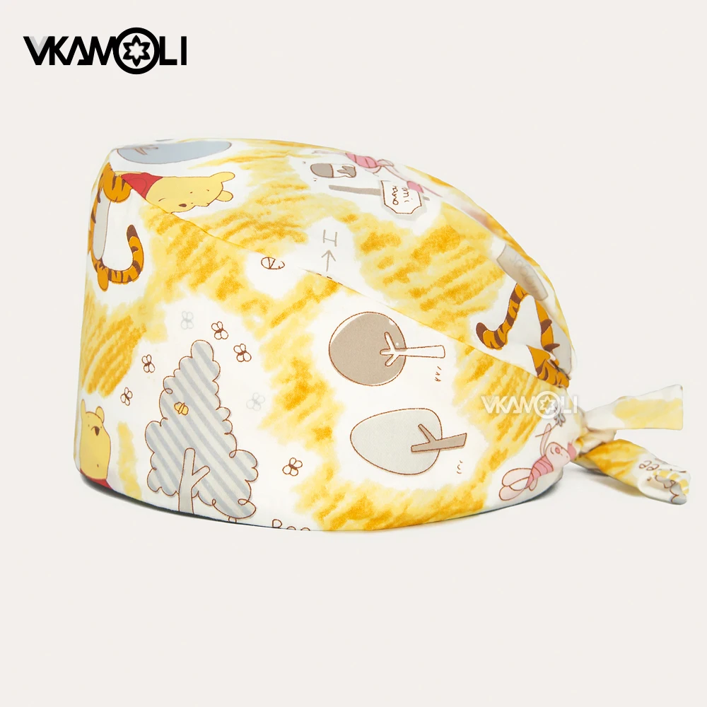 

Wholesale Scrub Hat Dental Clinic Operating Room Work Hat Cartoon Animal Printing Medical Surgical Scrub Cap Nurse Accessories