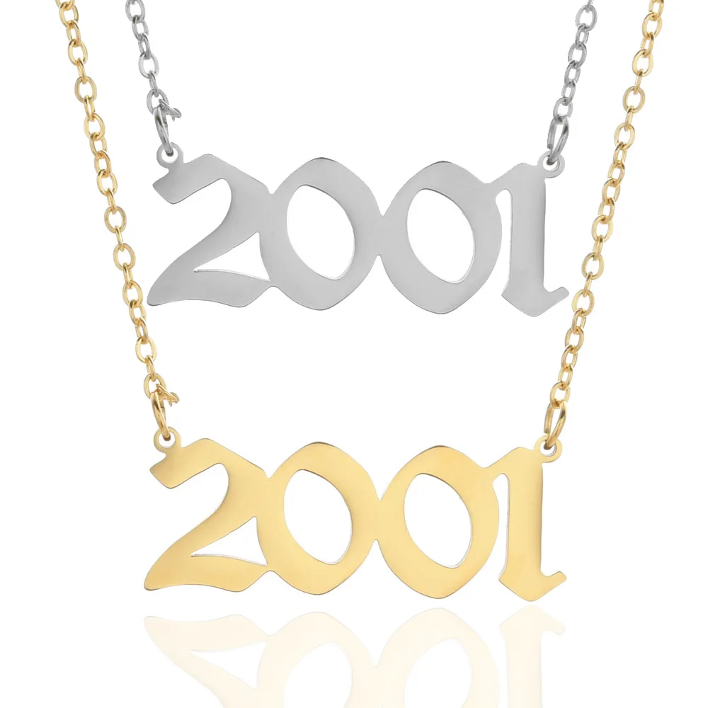 Personalized Wedding Date Necklace Anniversary Jewelry 1980-2021 2003 2004 2005 2006 2007 2008 Custom Birth Year Necklaces BFF