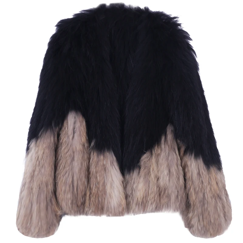 

Pop Knitted Handmade Natural True Raccoon Fur Coat Factory Direct Sale Low Discount High Quality Plus Big Size