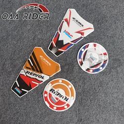 Motocicleta 3D Oil Gás Cap Cover, Fuel Tank Pad Protector Case, adesivo decalque para Honda REPSOL HRC CBR FIREBLADE CBR600RR CBR1000RR