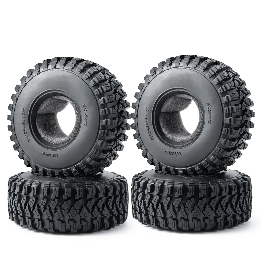 YEAHRUN 1/4Pcs 2.2 \'\'pneumatici in gomma pneumatici ruota resistenti all\'usura per Axial Wraith 90018 RR10 TRX-4 1/10 RC Rock Crawler ricambi auto