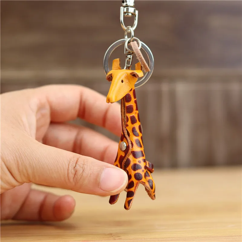 Leather Mini Fawn Bag Pendant Keychain Handmade Bag Hanging Fortune With Deer Key Chain Cute Birthday Gift