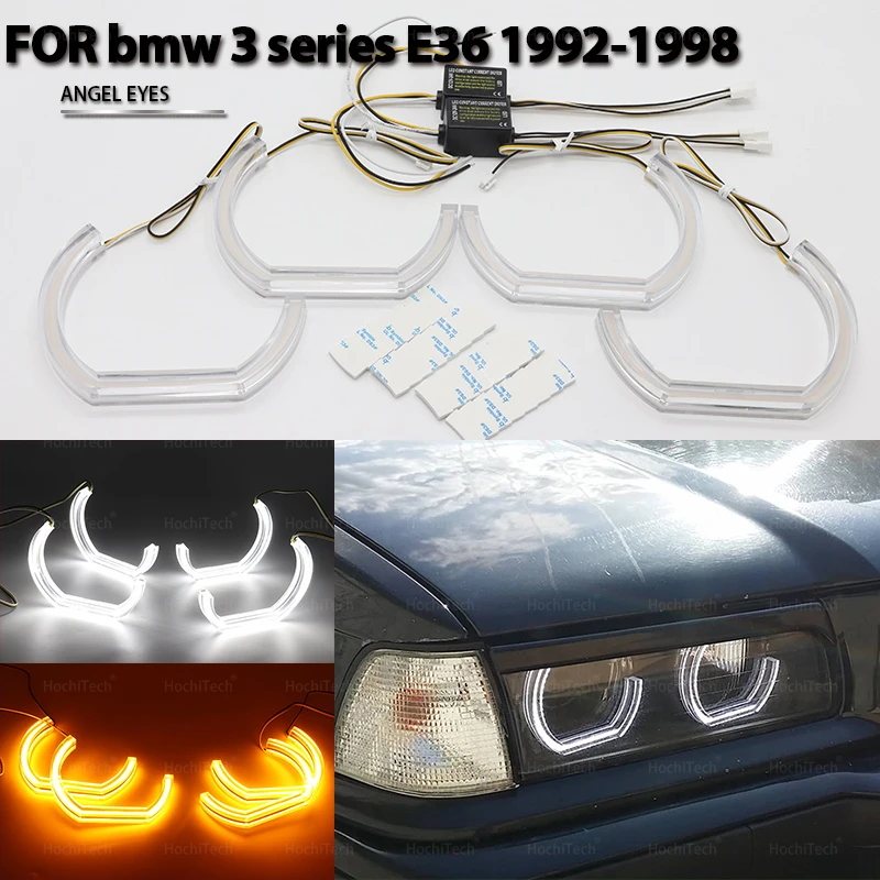 

for BMW E36 3 Series with Euro headlights 1992-1998 Excellent DTM Style Ultra bright led Angel Eyes DRL halo rings Accessories