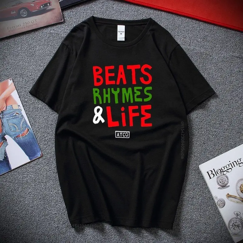 Streetwear Rhymes Life T Shirt Atcq A Tribe Called Quest Hip Hop Men Graphic T Shirts Cotton Harajuku Short Sleeved T-Shirt