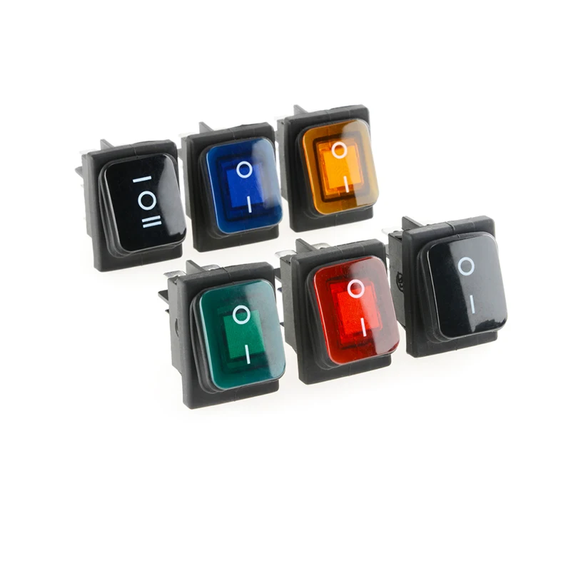 KCD4 KCD2 Waterproof Rocker Switch 4PIN 6PIN ON-OFF ON-OFFON LED Light Rocker Switch 20A Auto Boat Marine Toggle Rocker Switch