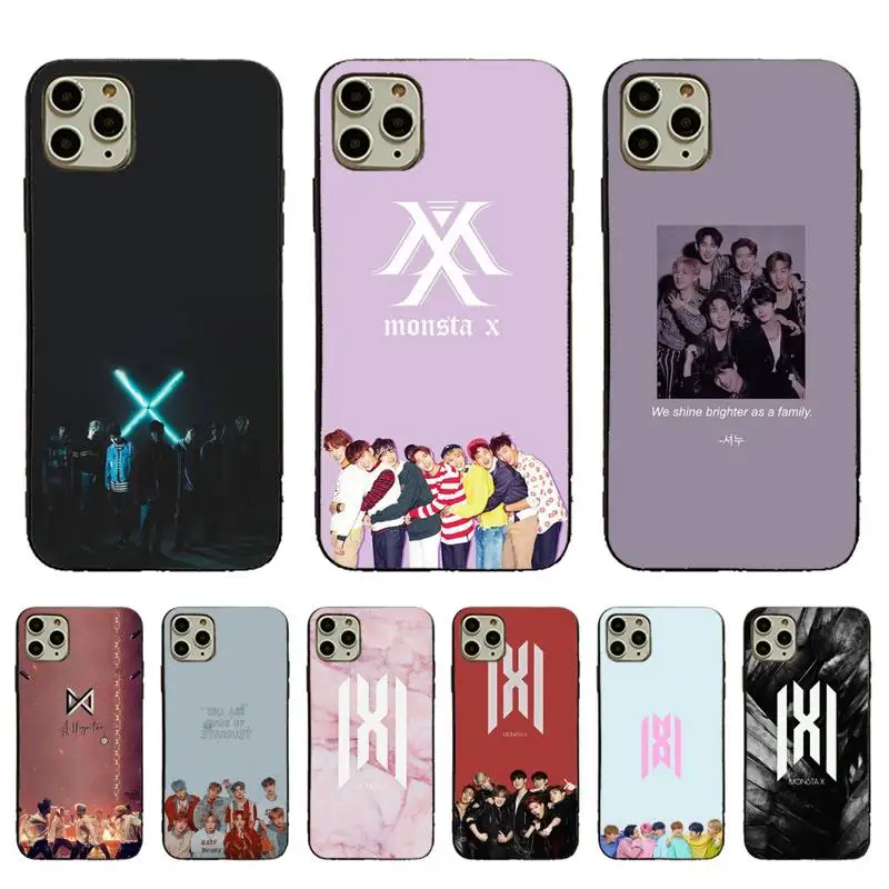 Kpop grupo Menino Monsta X Soft Phone Case Capa for iphone 13 11pro 12pro MAX 8 7 6 6S Plus X XS MAX 5 5S SE XR Fundas Capa