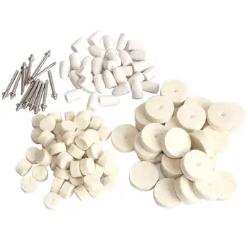 20ピース/30ピース/50ピースウールフェルト研磨バフラウンドホイール研削パッド3ミリメートルシャンクドレメルロータリーツールアクセサリー