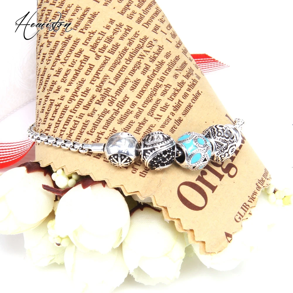 توماس KM حبة سوار ذاتي الصنع مع OM MAORI ETHNIC الخرز سدادة ، المتمردين القلب نمط سوار للرجال TS KB539