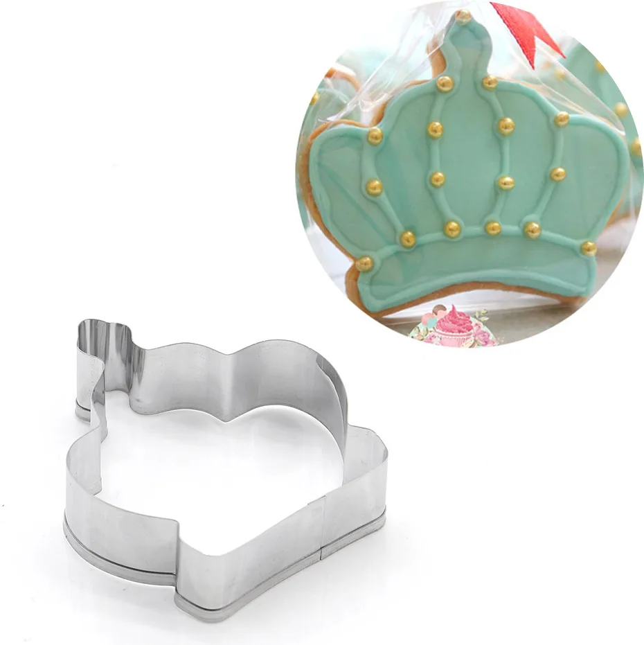 Classic Crown Cookie Cutter Stainless Steel Biscuit Knife Baking Fruit Kitchen Tools Mold Embossing Printing 