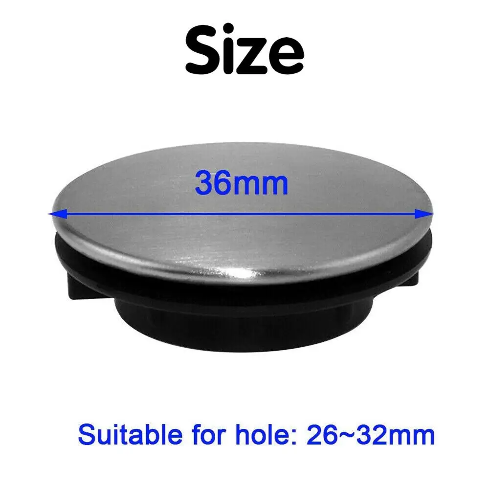 36mm 스테인레스 스틸 주방 싱크 탭 구멍 블랭킹 금속 플러그 워터 스토퍼 커버, 세면대 욕실 욕조 액세서리