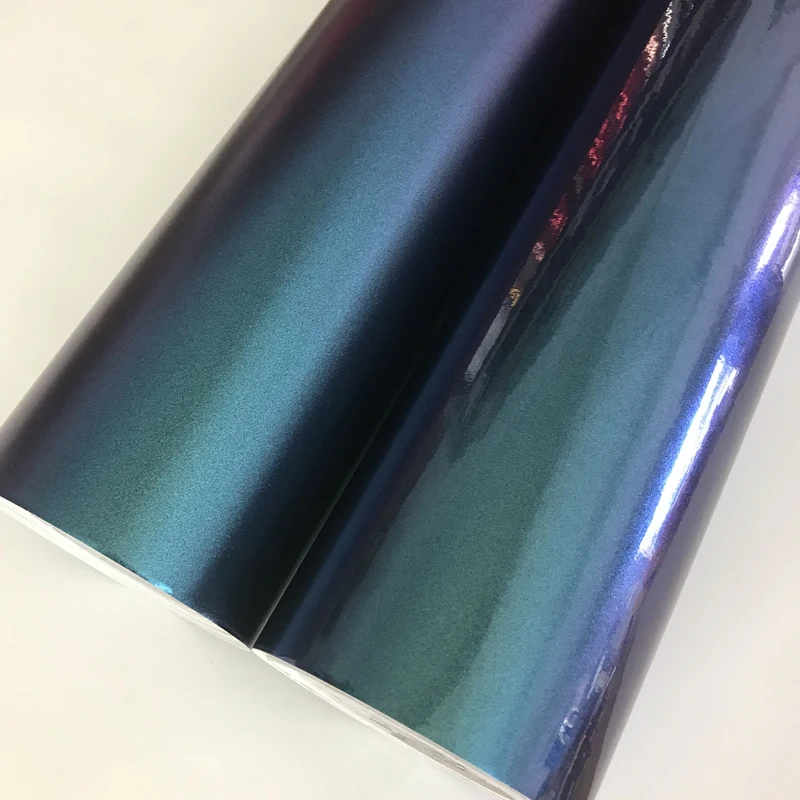 50x500cm Matt Gloss Diamond Chameleon Pearl Glitter Purple Blue Vinyl Foil Car Wrap Film with Air Release Sticker Decal