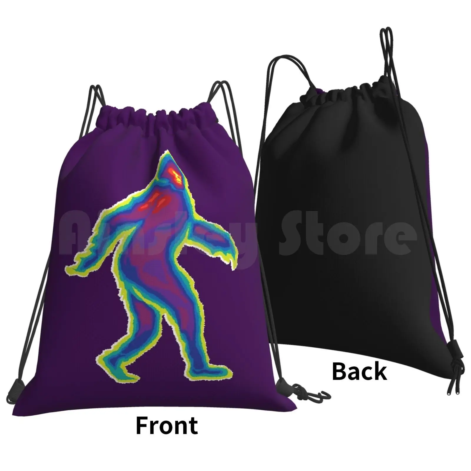 Heat Vision-Bigfoot Backpack Drawstring Bag Riding Climbing Gym Bag Heat Hot Hunt Hunter Hunted Hunting Prey Chase Track