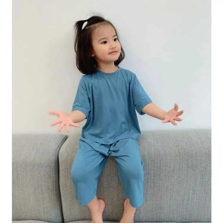 1-6 Years Solid Color Baby Clothes Set Summer Modal Newborn Baby Boys Girls Clothes 2PCS Baby Pajamas Unisex Kids Clothing Sets