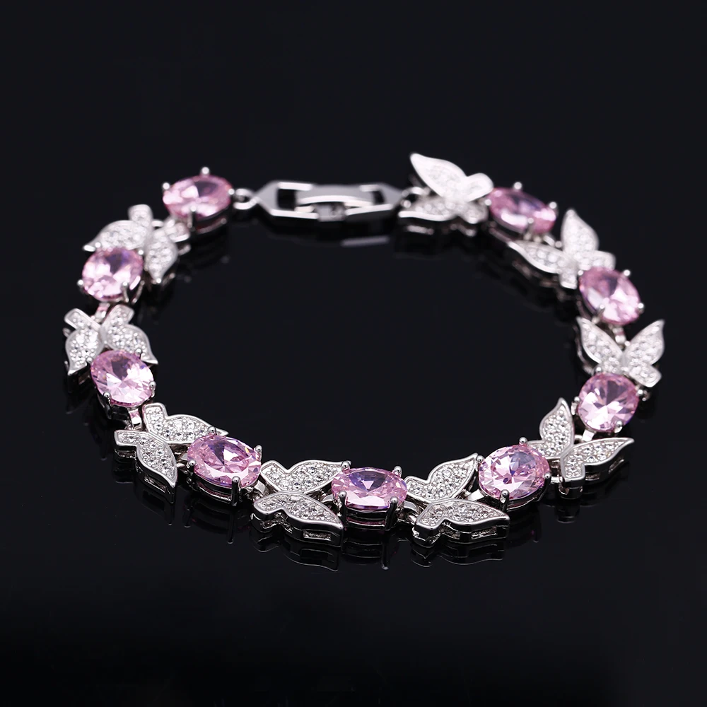 New Luxury Butterfly Bracelets For Women Aquamarine S925 Silver Charm bracelets Party Anniversary Gifts Fashion Jewelry