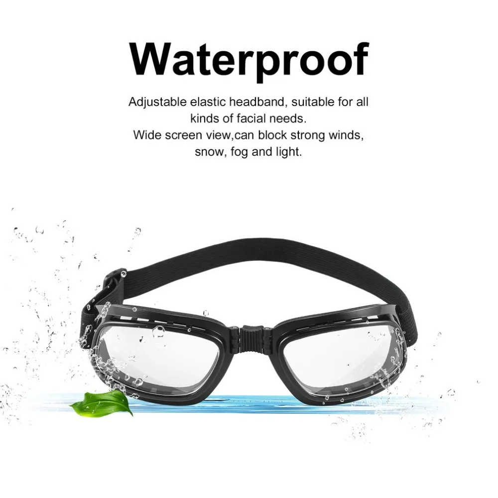 Safety Goggles Foldable Vintage Motorcycle Glasses Windproof Goggles Ski Snowboard Glasses Off Road Racing Eyewear Dustproof