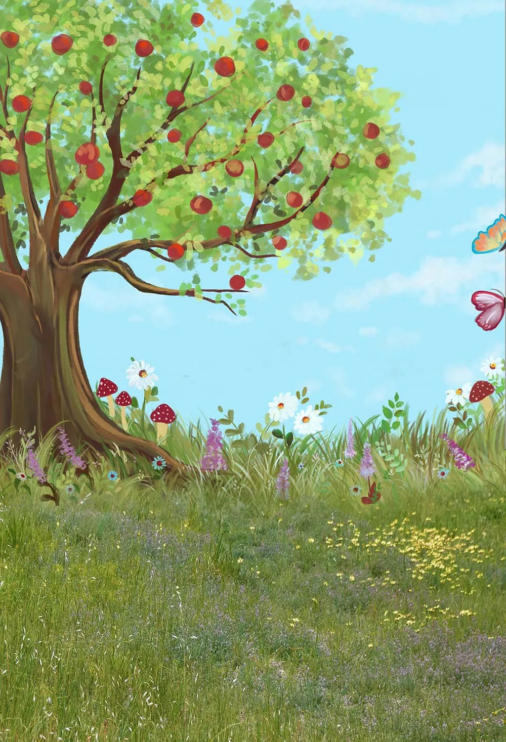 Spring Easter Fotografi Latar Belakang Lukisan Bunga Rumput Bayi Baru Lahir Potret Photocall Foto Latar Belakang W-4878