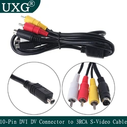 Wysokiej jakości ołowiu kabel AV 10-Pin DVI DV złącze do 3 RCA S-wideo dla Sony DCR Handycam kamera cyfrowa kamera VMC-15FS A/V