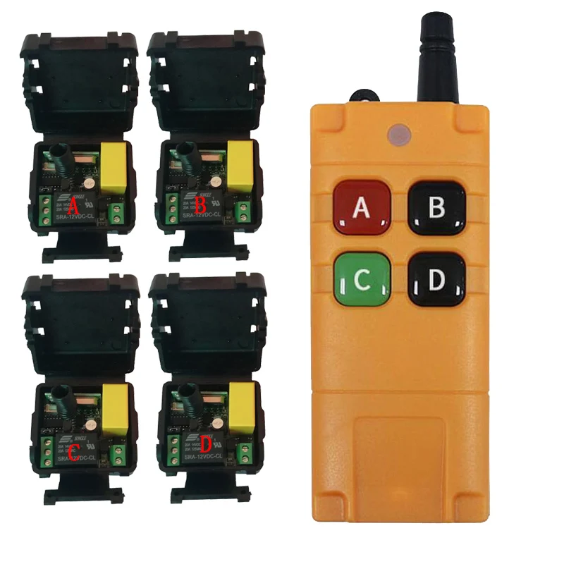 2000m AC 220 V 1CH 1 CH 10A Wireless Remote Control LED Light Switch Relay Output Radio RF Transmitter And 433 MHz Receiver