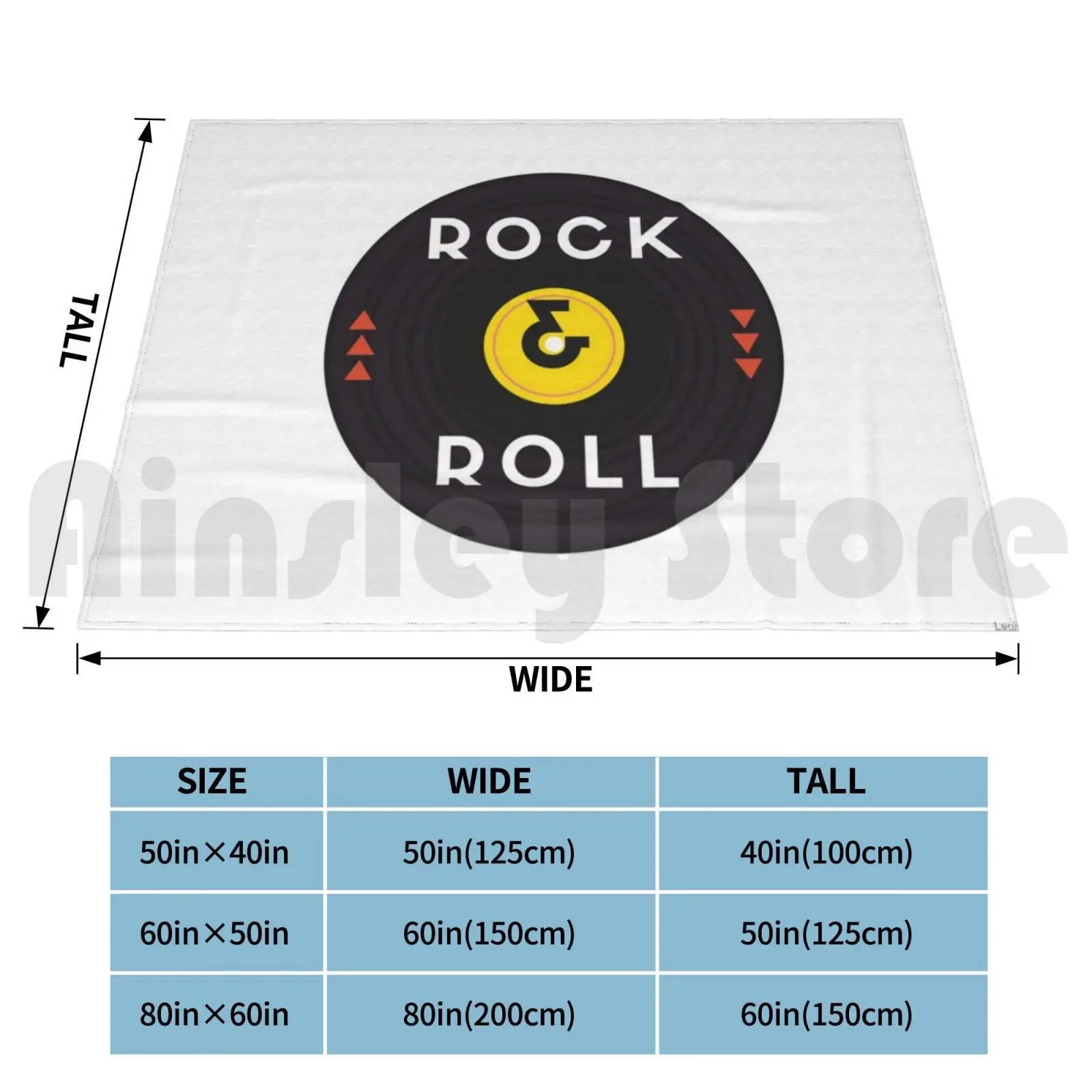 Rock & Roll Rules! Blanket Super Soft Warm Light Thin Roll And Roll Rules Old Schools Vinyl Record Turntable Music