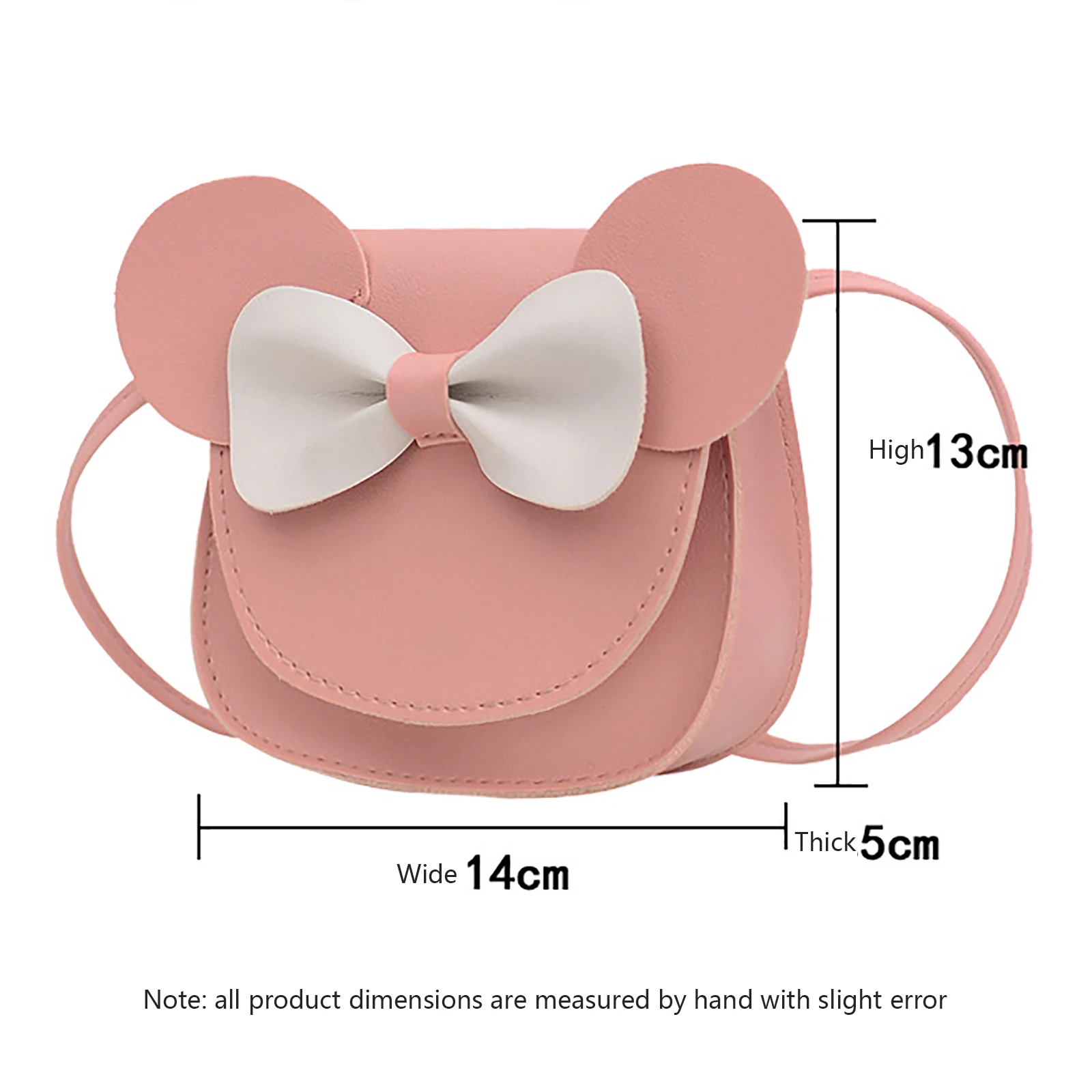 Baby Girls Cartoon Crossbody Bags Cute Mouse Ear Bowknot Magnetic Snap Shoulder Bags