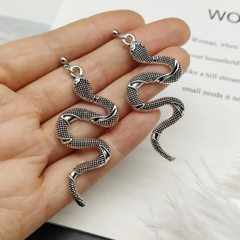 2021 Trendy Vintage Snake Shape Dangle Earrings for Women Girl Retro Drop Earrings Cute  Object Earring Jewelry Bijoux Wholesale