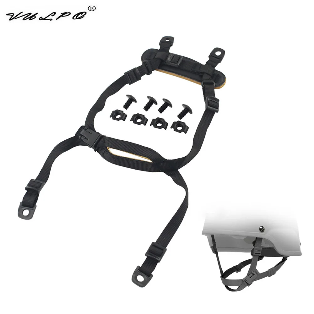 

VULPO Tactical MICH Helmet Retention System Suspension H-Nape Strap Helmet Accessory For Hunting Paintball MICH/ACH Helmet