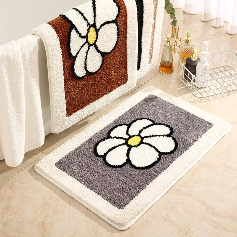 Fresh Sunflower Bathroom Absorbent Mat Toilet Floor Mat Toilet Non-slip Floor Mat Carpet Household Entry Door Mat