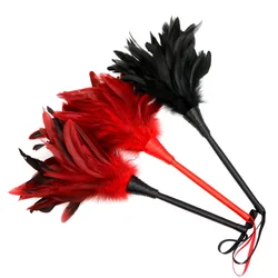 Látigo de plumas para amantes, masaje de cuerpo entero, picazón, esclavo sexual, juego de rol, coqueteo, BDSM, encuadernación, pasión, juego, accesorios de juguete sexual