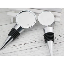 5PCS Blank Metal Wine Bottle Stopper For DIY Round Crystal Dome Cabochon Accessories Reusable Champagne Stopper Wine Bar Tool