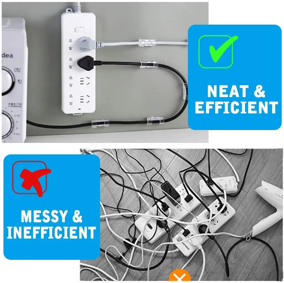 10 100 Pack adesivo per auto Organizer per cavi Clip avvolgicavo supporto per cavo di derivazione gestione del cavo scrivania fermacravatta fissatore Clip per auto