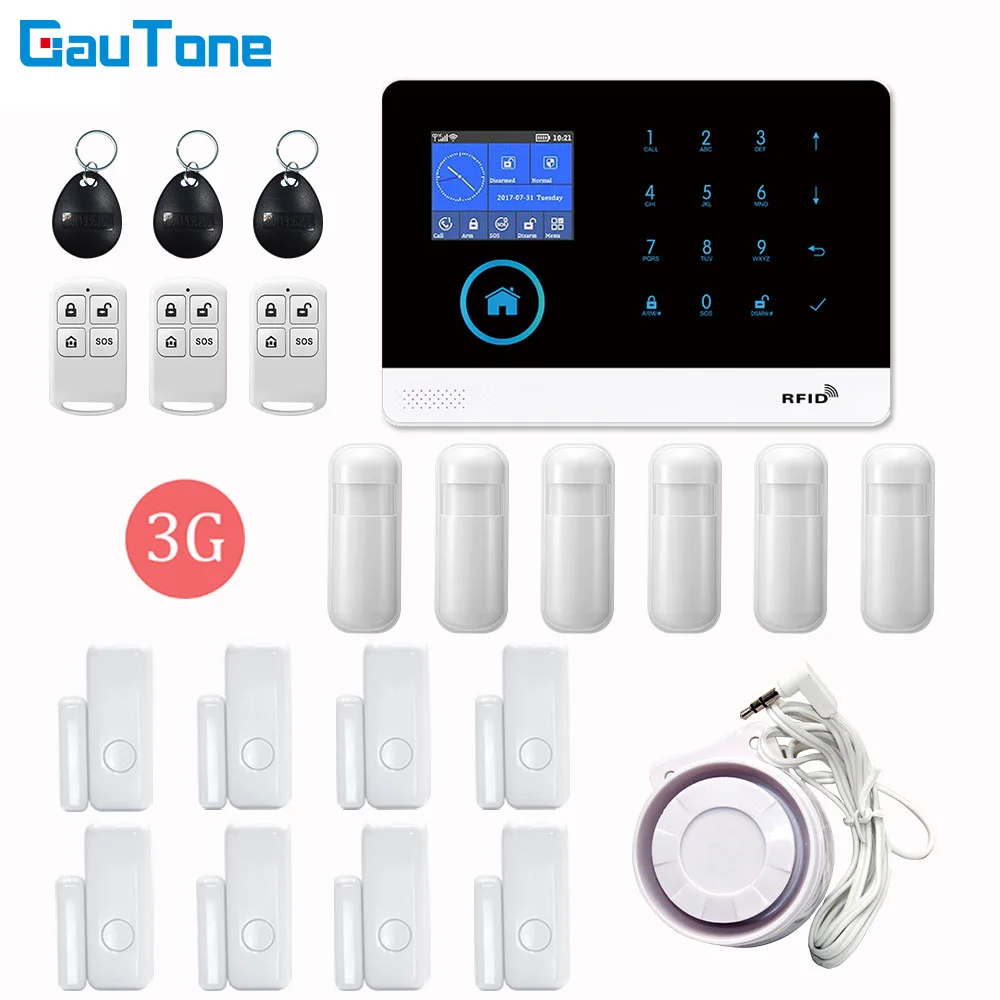 

GauTone PG103 WiFi 4G GPRS Home Burglar Intelligent Security Wireless Alarm System APP Remote Control For iOS and Android