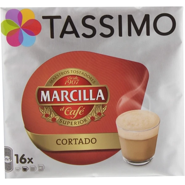Tassimo Marcilla Cortado Cápsulas- Pack 4 Paquetes (64 Cápsulas)