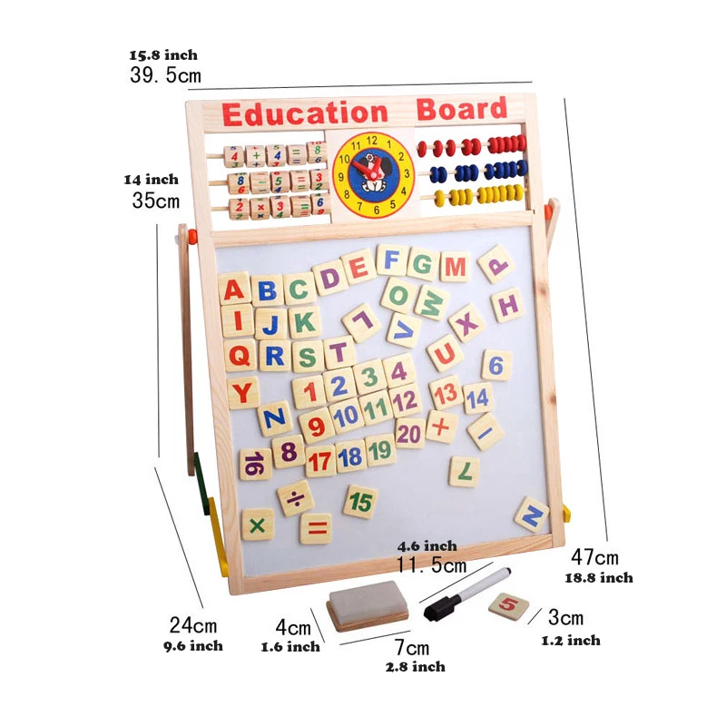 لوحة رسم خشبية السبورة لعبة تعليمية مزدوجة الوجهين لوحة مغناطيسية لعبة حامل مونتيسوري للأطفال
