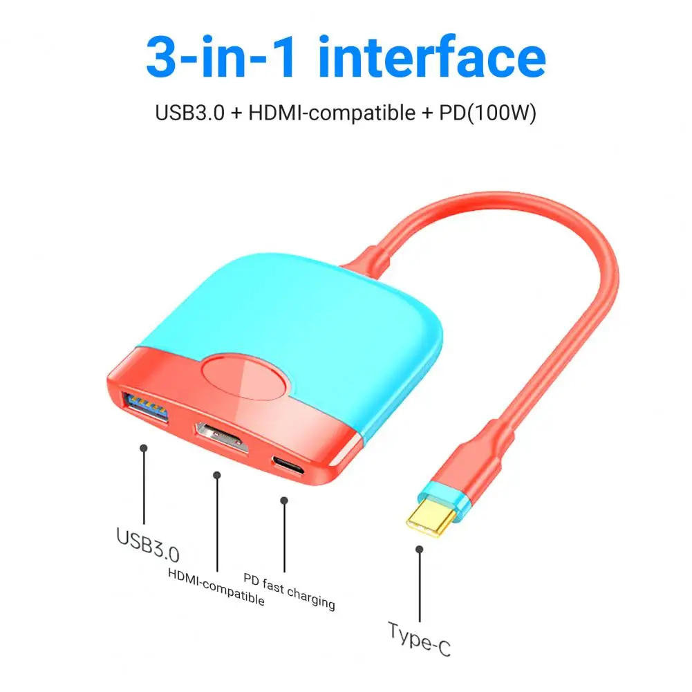 DJ1021 Docking Station 3 in 1 4K Resolution Portable compatible PD USB3 0 Splitter Hub Adapter for Switch