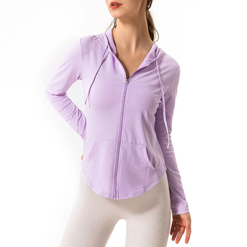 

Zipper Yoga Pullover Women Fitness Quick Dry Long Sleeve With Thumb Holes Gym Clothes Sports Running Slim Fit Training Top