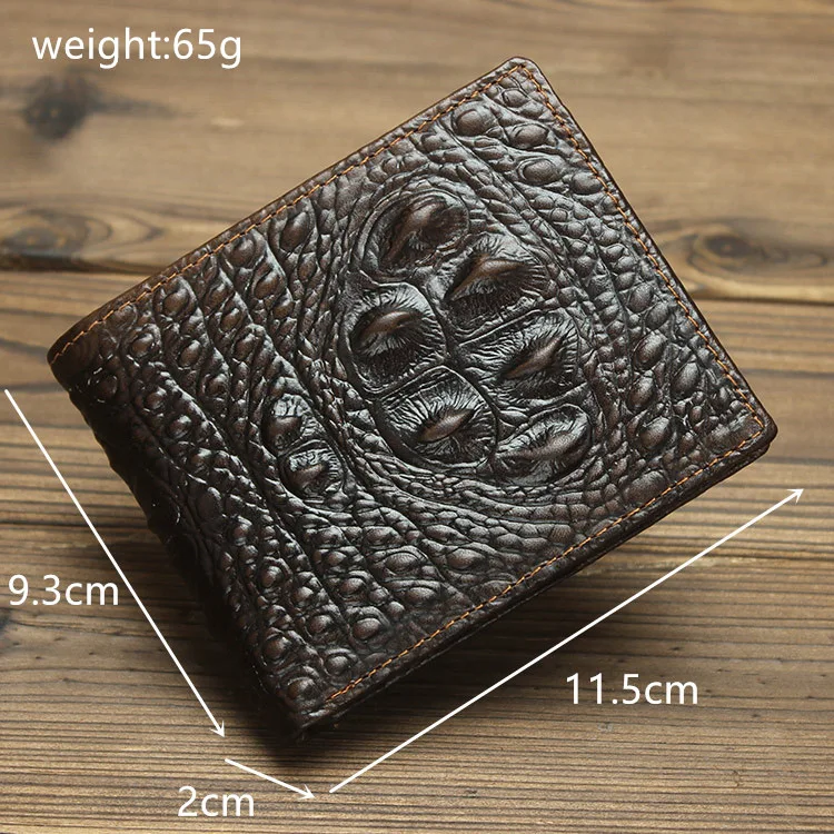 Top Quality Crocodile Pattern Genuine Leather Men Wallets Clutch and Purse Male Wallet  Portomonee Clamp Wallet for Men