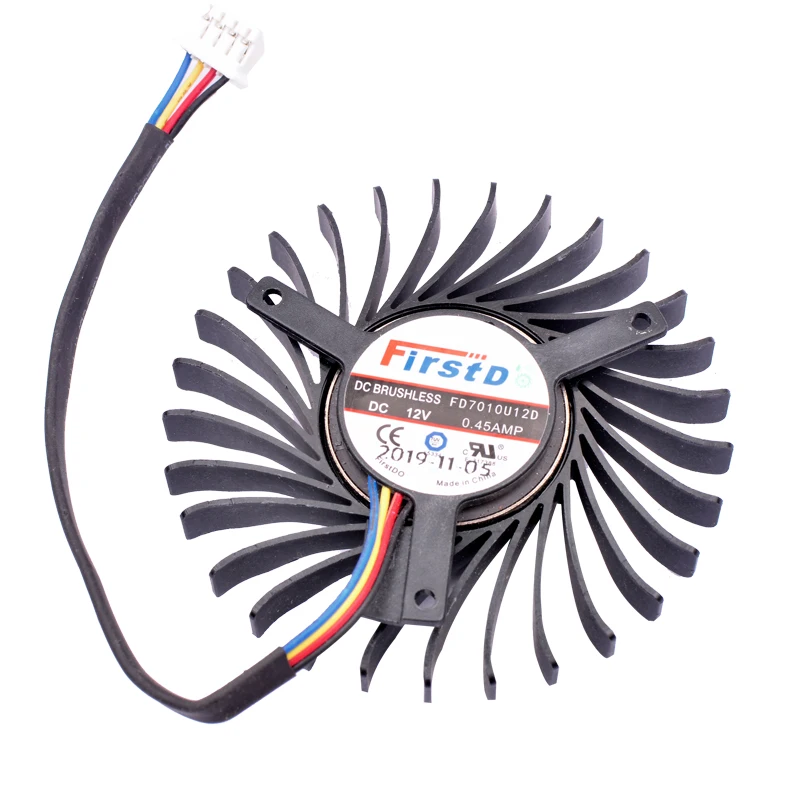 

FD7010U12D Firstd 12V 0.45A diameter 45mm mounting hole pitch 39mm dual ball graphics card cooling fan