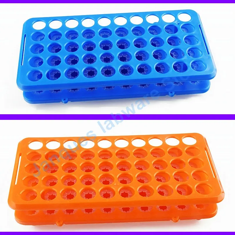 Centrifuge Tube Rack com Silicone Gasket, Lab Plastic, Test Stander, Sampling Pipe Holder, Tamanho do furo 18mm, 50 Buracos